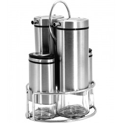 Galheteiro Em Inox 4 Peças